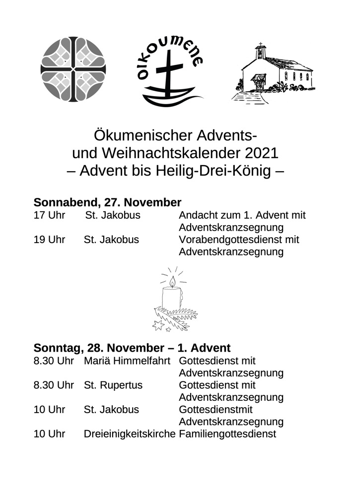 Ökumenischer Advents- und Weihnachtskalender 2021