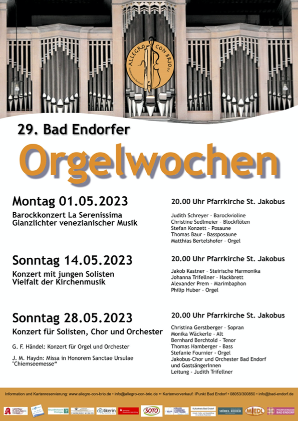 29. Bad Endorfer Orgelwochen 2023