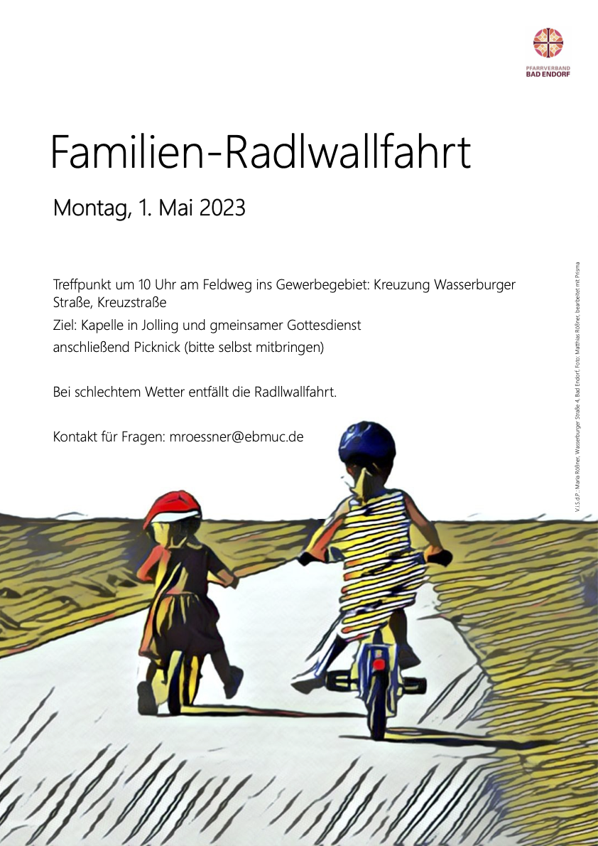 Familien-Radlwallfahrt – Montag, den 1. Mai 2023