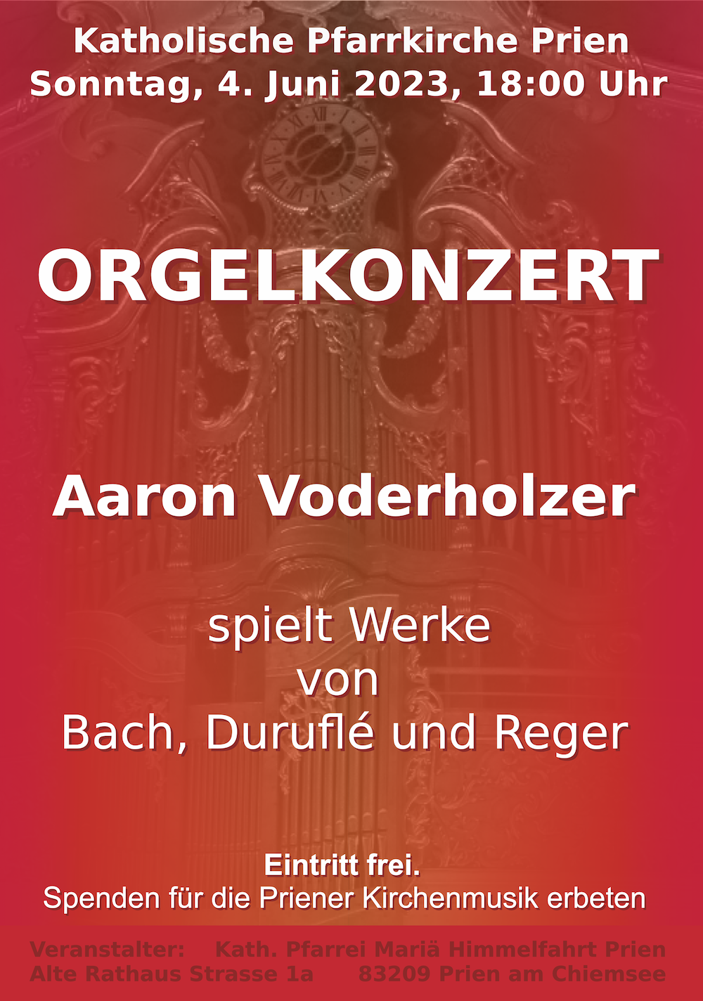 Orgelkonzert Prien – Juni 2023