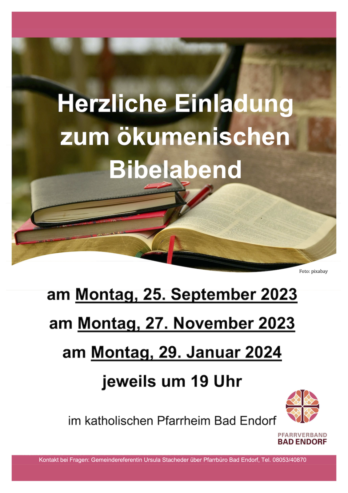 Ökumenischer Bibelabend ab Herbst 2023